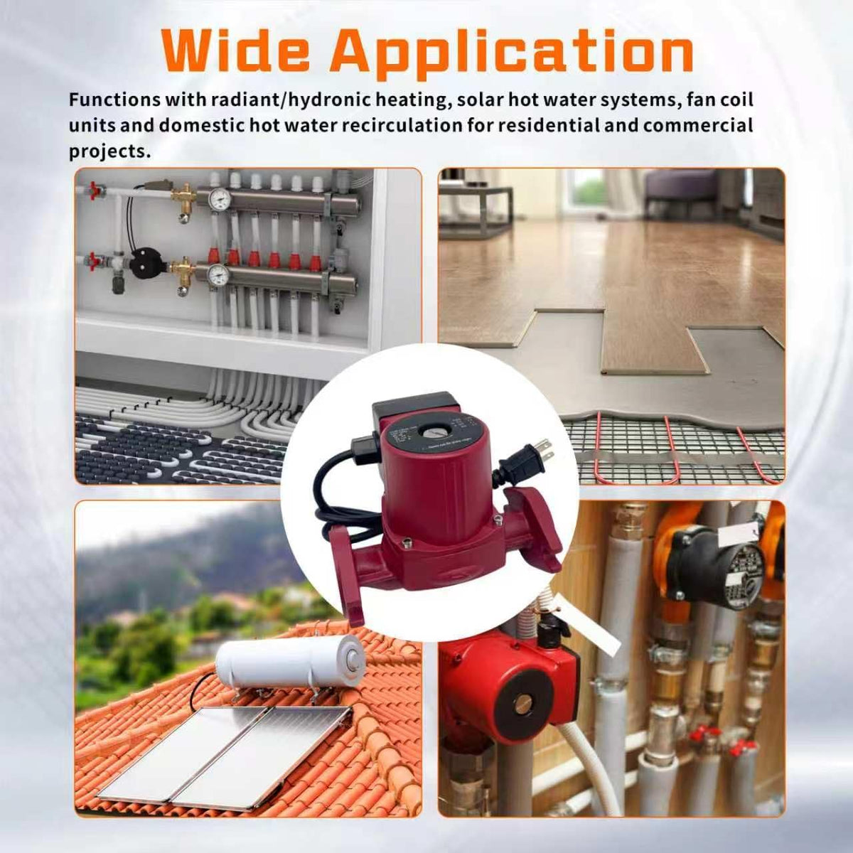 UPS43-100F Circulator Pump 115V 60Hz 3Speed 1/3HP Compatible with Grundfos