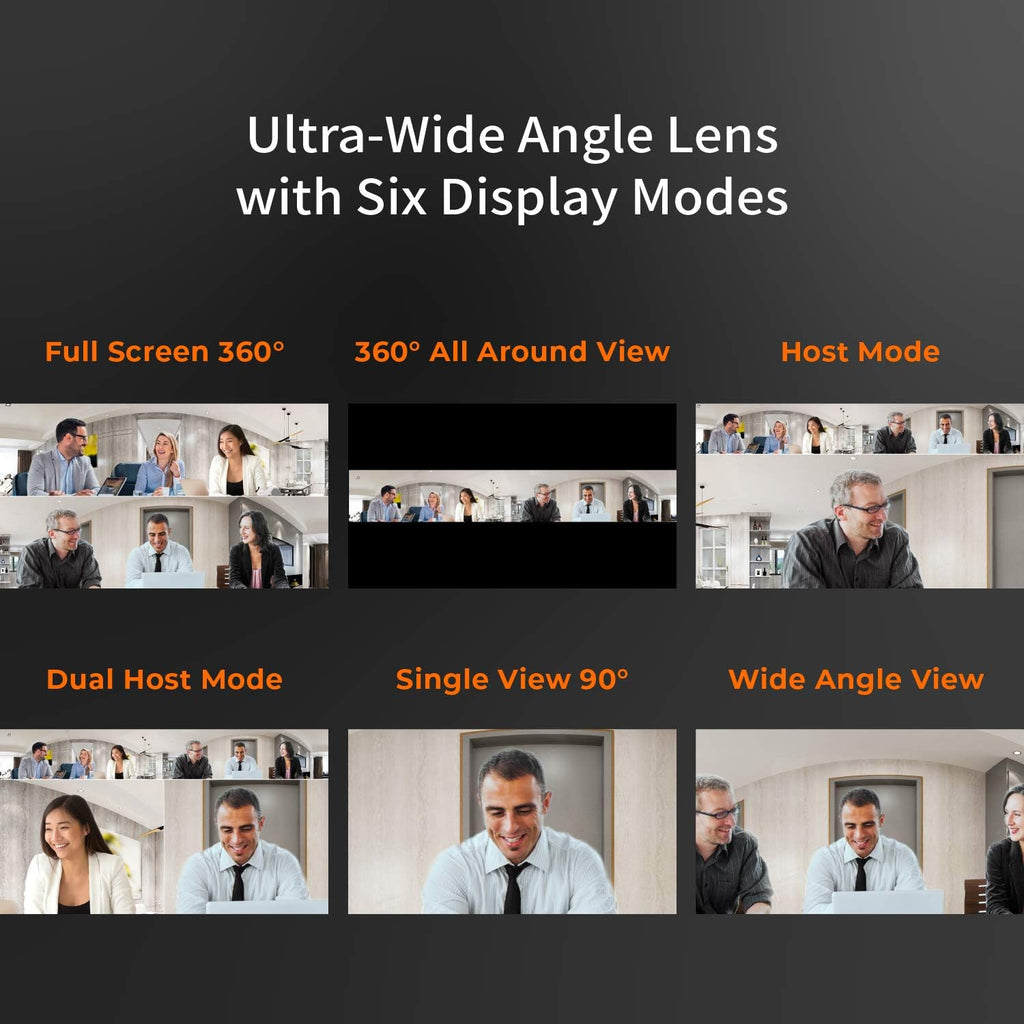 360 Degree All Around Meeting Webcam | 1080P HD Camera with High Fidelity Microphone, USB-C | for Video Conferencing