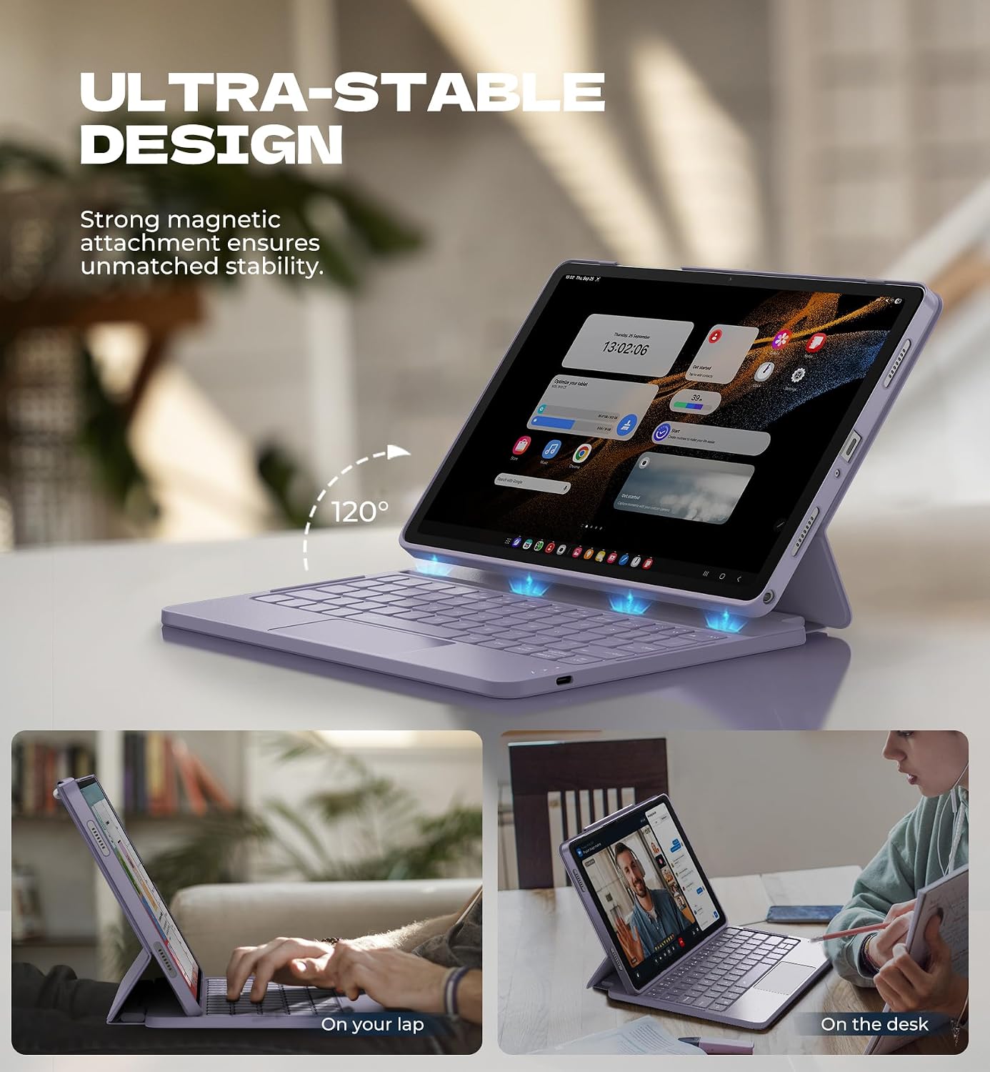 for Samsung Galaxy Tab A11+ Plus Case with Keyboard Ultra-Light | Ultra-portable, Magnetic Folio, Multi-Touch