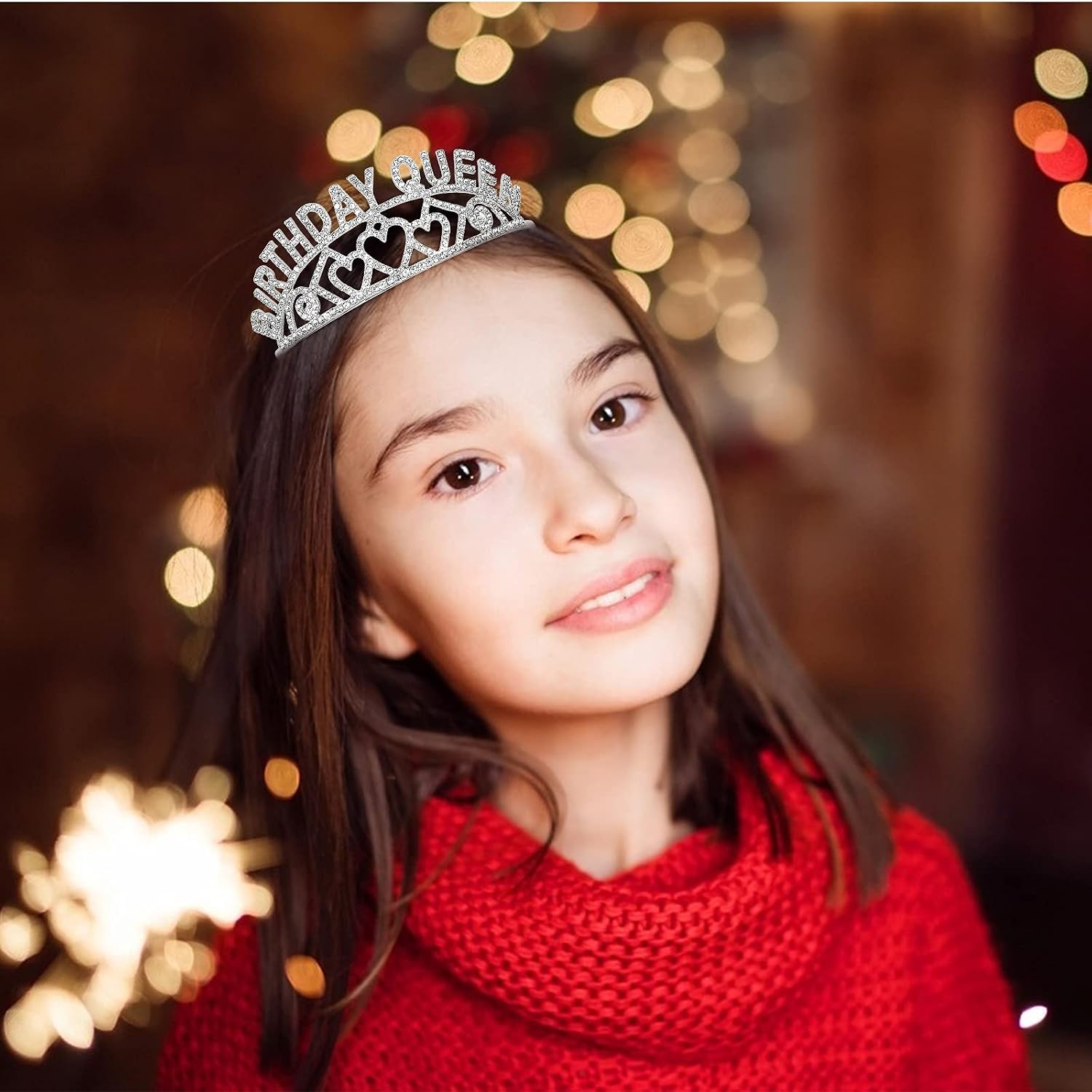 Crowns for Women,CIEHER Birthday Queen Sash & Rhinestone Tiara Kit,Tiaras and Crowns for Women,Silver Queen