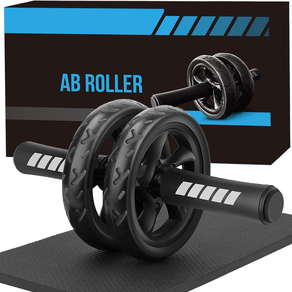Ab Roller Wheel, Home Gym Equipment for Core Workout, No Noise Exercise Wheels with Knee Pad, Fitness Training Wheel