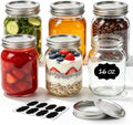 Regular Mouth Mason Jars 16 oz with Lids, 6 Pack Canning Jars