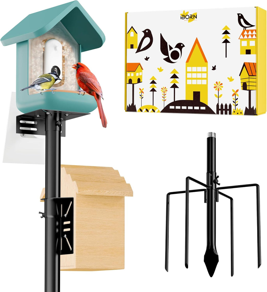 Camera Bird Feeder Pole 3in1 Compatible Bird Feeder Poles for Outdoors Heavy Duty,59inch Adjustable Height Bird House