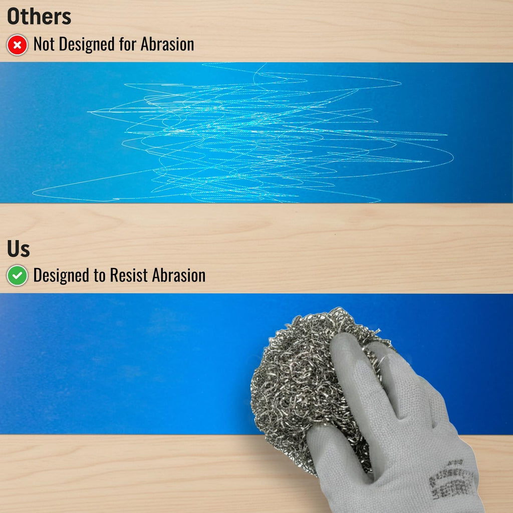 Blue Floor Marking Tape, 3" Wide x 100' Long Roll, Durable Polyester, Laminated Protection - Non-Abrasive, Adhesive