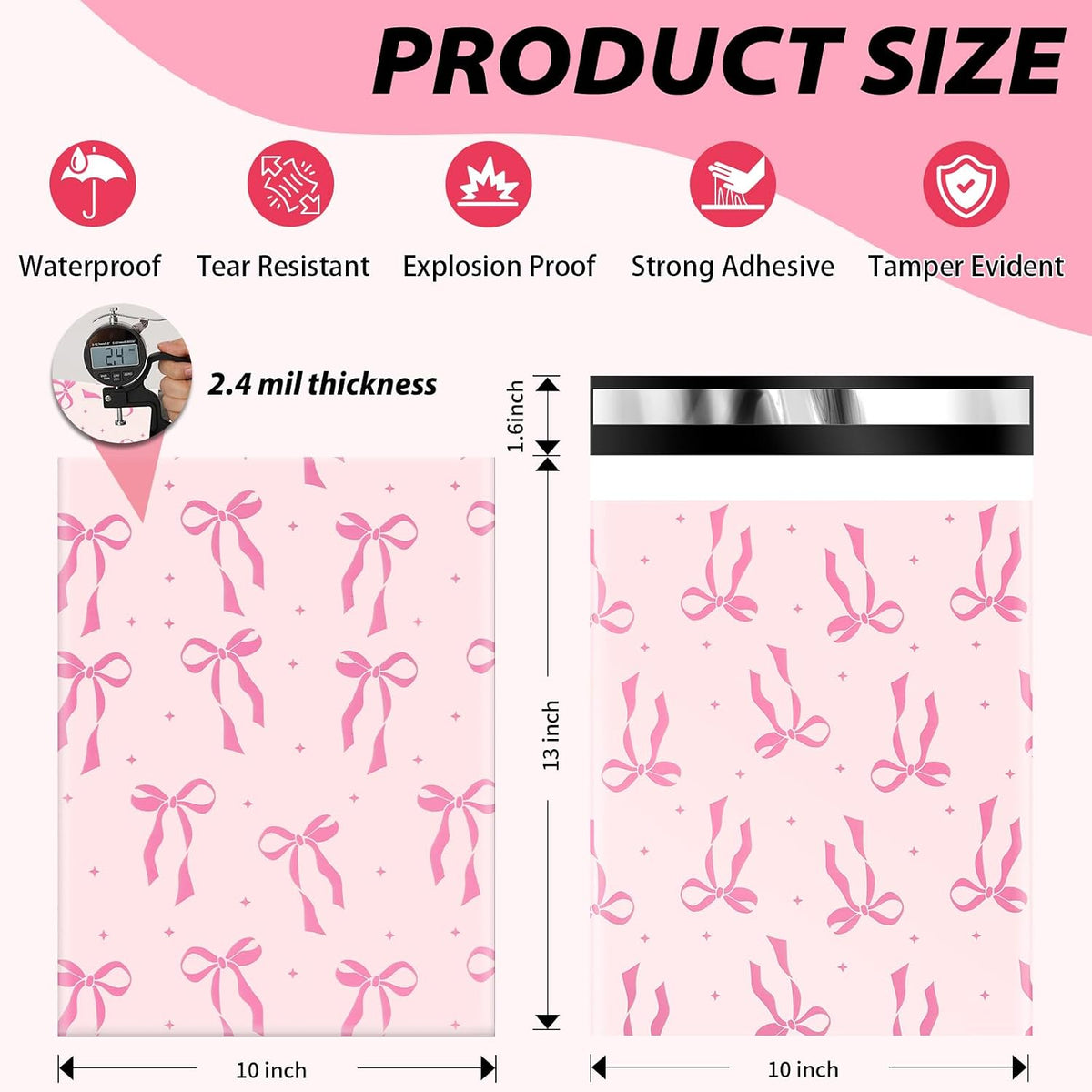 Poly Mailers 10x13, 100PCS Shipping Bags, Self-Sealing Mailers Poly Bags, Mailing Envelopes Bulk, Polymailers