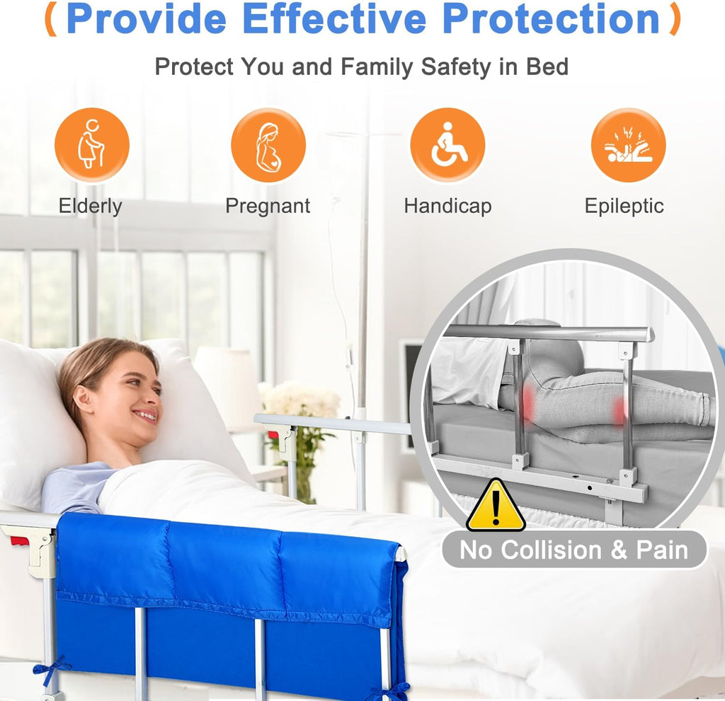 Bed Rail Pads for Elderly Adults Safety, Hospital Bed Railing Covers, Bedside Guard Rails Cover, Sleep Bumpers Foam