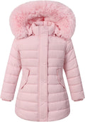 Girls Long Puffer Winter Coat Kid's Removable Hood Parka Jacket | Waterproof Polyester Outer, Soft Fleece Lined