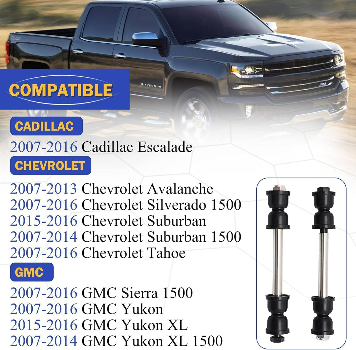K700432 Front Stabilizer Sway Bar End Links for Chevrolet,GMC OE# K700538