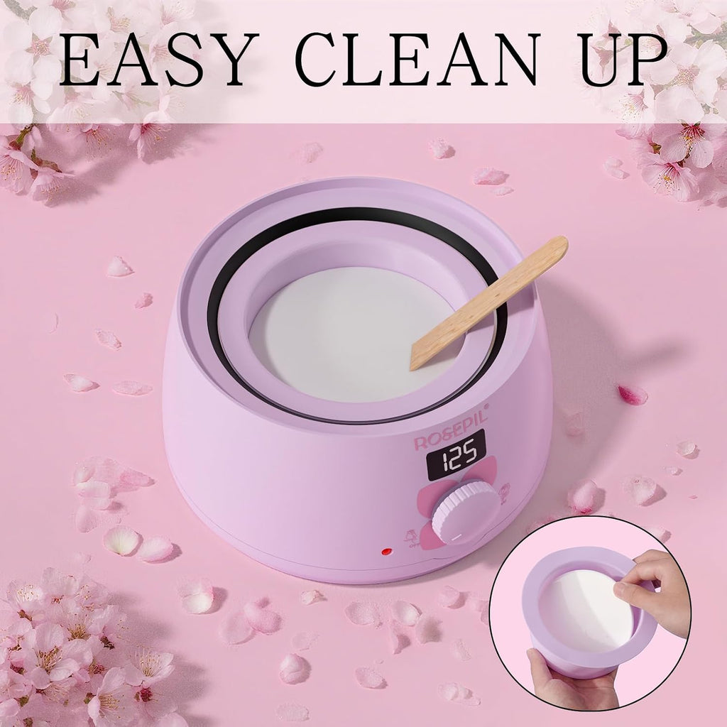 Digital Wax Warmer Waxing Kit for Women&Men-6pack Wax beads | Smart Temp Control, LCD Screen, Waxing beads 3 Colors*2