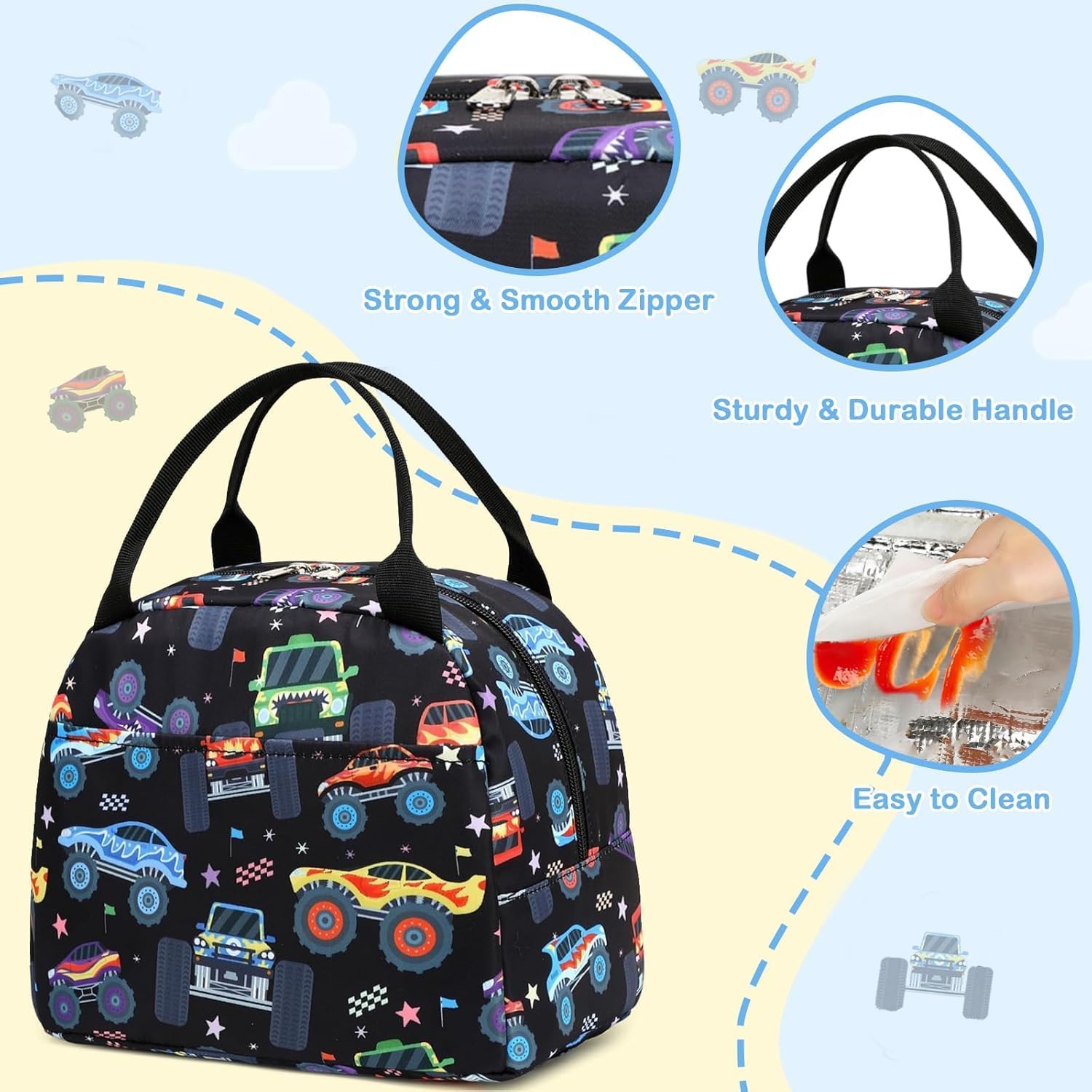 kids lunch bag Cute Insulated lunch box for Boys & Girls Leakproof loncheras for school