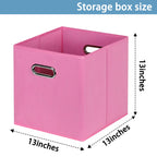 Fabric Cubby Storage Bins,13x13x13 Inches,Cube Organizer Bin Foldable Storage Boxes with Dual Handles Fabric