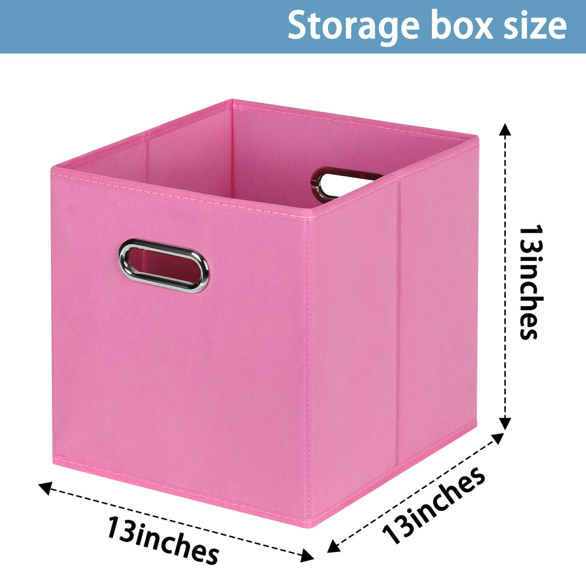 Fabric Cubby Storage Bins,13x13x13 Inches,Cube Organizer Bin Foldable Storage Boxes with Dual Handles Fabric