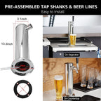 Kegerator Single Tap Tower, Pre-assembled Keg Tower with Kegerator Parts