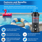 Automatic Inline Pool Chlorinator, 9LB, 1" & 3" Tablet Feeder