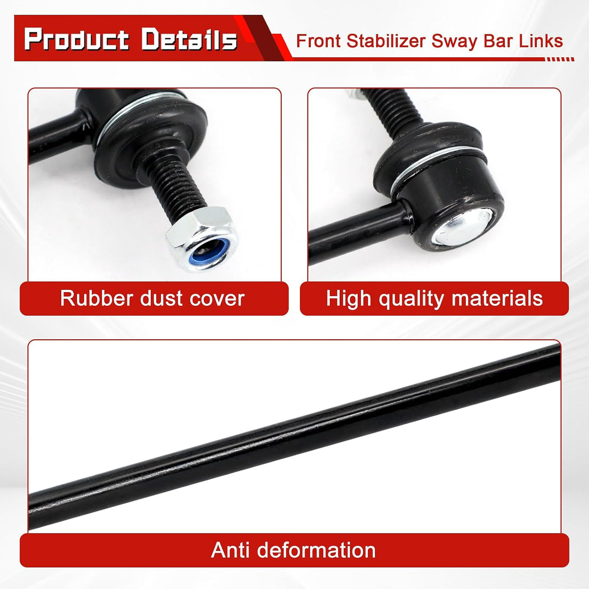 2 Pcs Front Stabilizer Sway Bar Links, Compatible with Compatible with 2016-2023 Fiat 500X, 2017-2023 Jeep Compass, 2015-2023 Jeep Renegade & 2023 Dodge Hornet, Replace# K750795