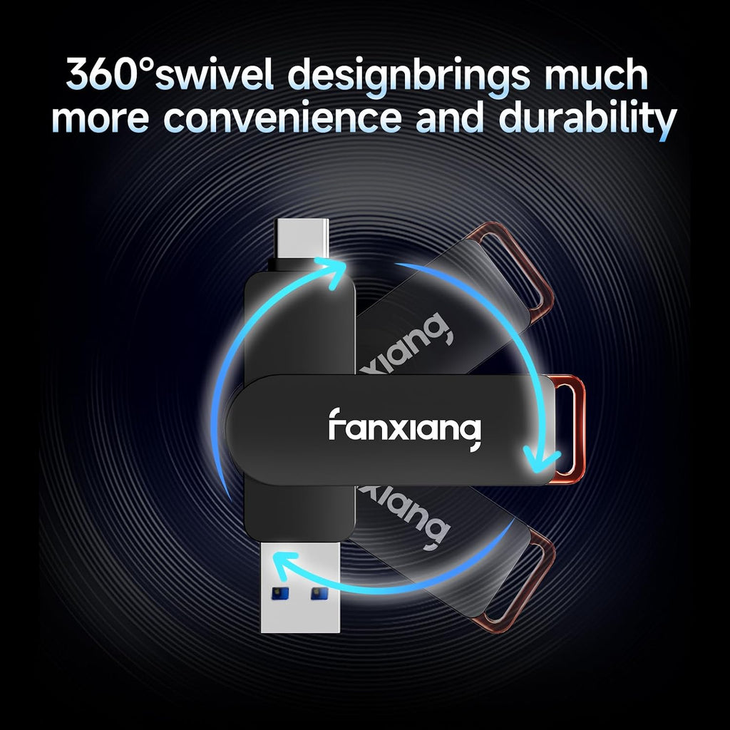 512GB Flash Drive Up to 560MB/s External SSD,Type C & USB-A 3.2 Gen 2, Thumb Drive,Memory Stick for