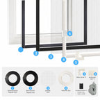 Adjustable Magnetic Window Screen Max 51" x 59", White Frame,Polyester mesh