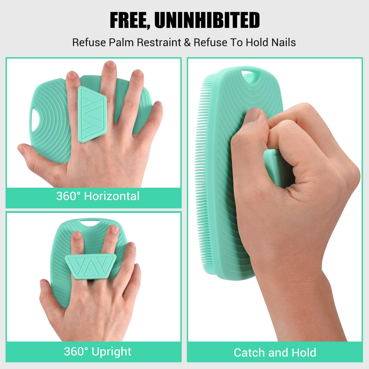 Zinc Infused Silicone Body Scrubber, Quick-Dry Bath Brush