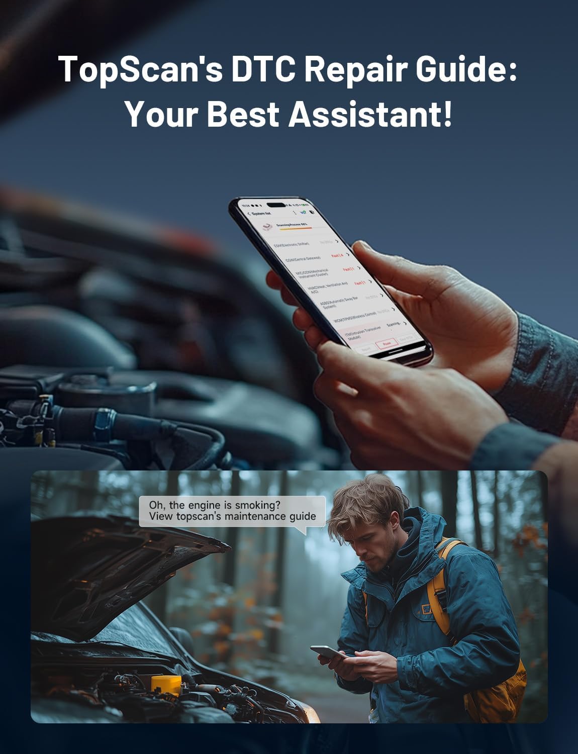 TopScan Lite OBD2 Scanner, Bidirectional Scan Tool, 8 Resets & AI | Repair Guides, AI Assistant, Bluetooth Car