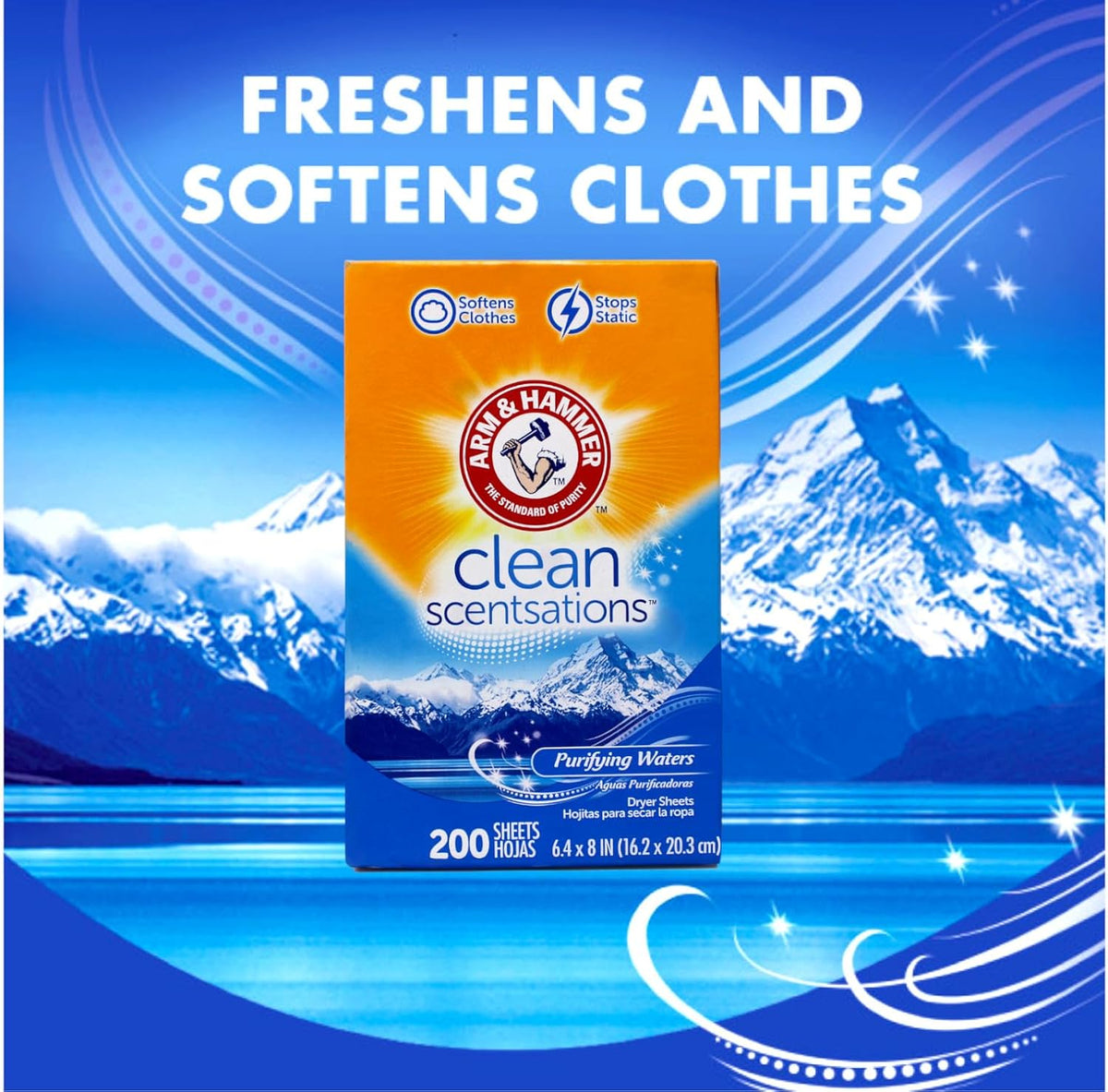 Fabric Softener Sheets, Purifying Waters, 200 ct