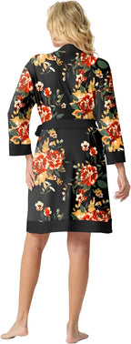 Womens Short Robes Summer Lightweight Bathrobe S-2XL