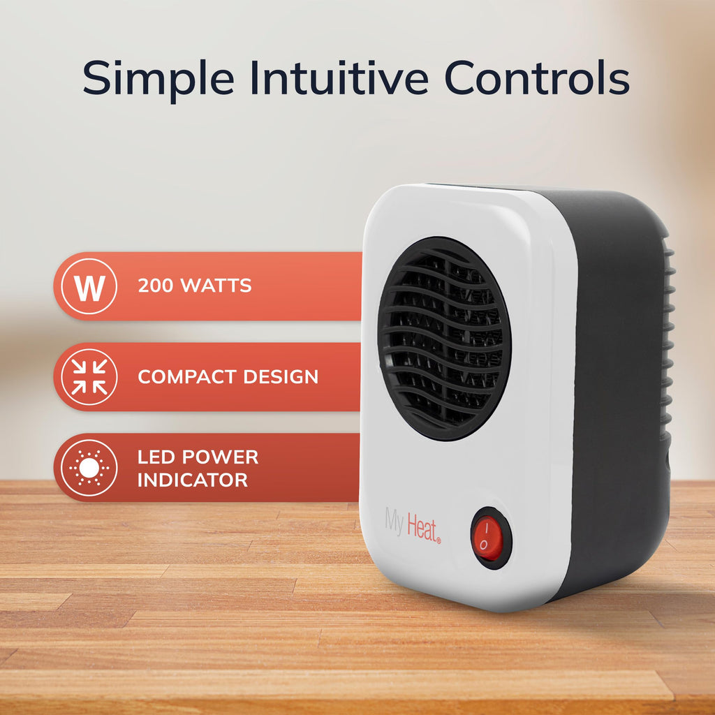 MyHeat Personal Space Heater, Compact, White