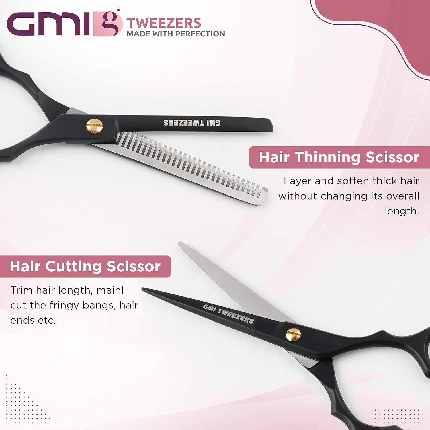 GMI-TWEEZERS-Hair Cutting Scissors for Professionals, and Home Use -Professional Barber Scissors-Hair Scissors for