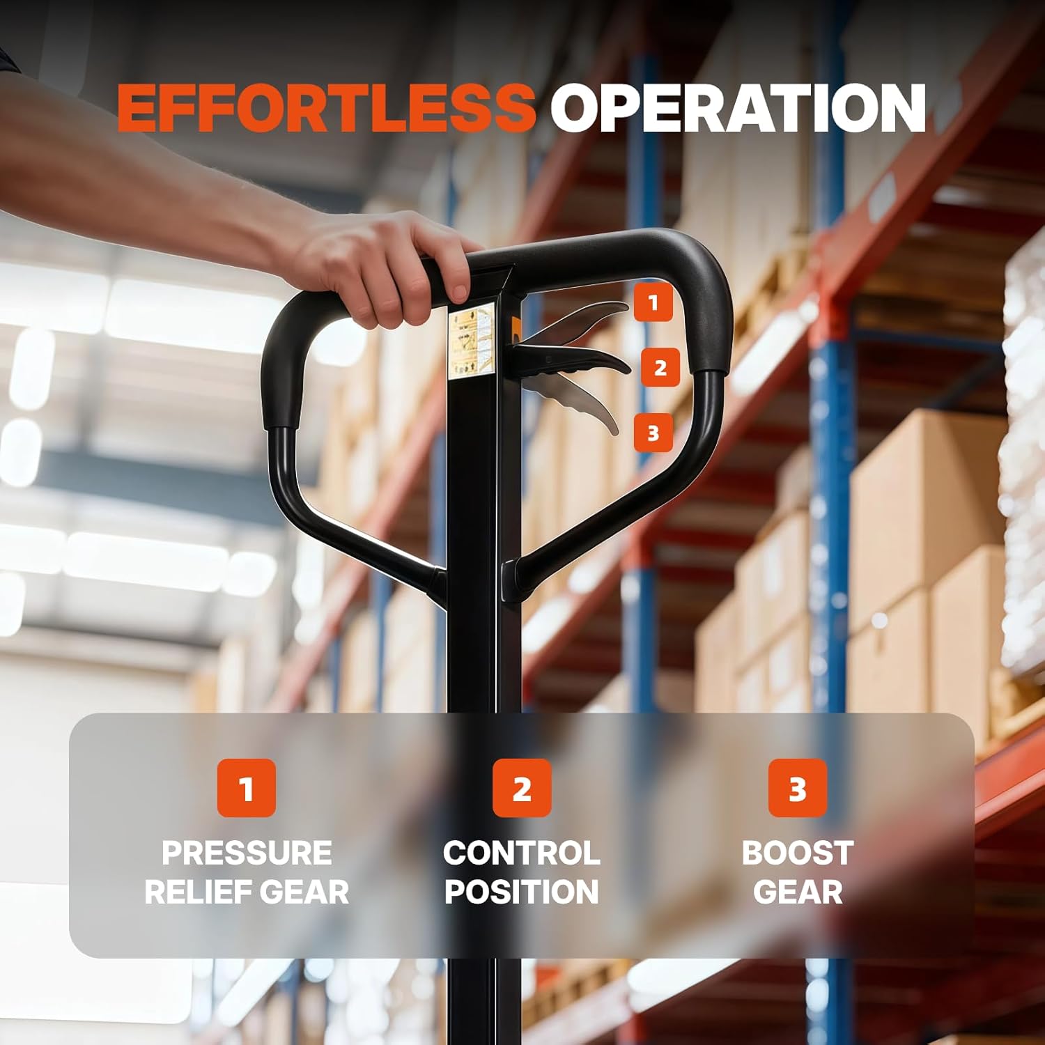 Manual Pallet Jack – Narrow Heavy Duty Manual Forklift, 5500 lbs Capacity, 48" L x 21" W Forks, Durable PU Wheels