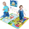 Musical Toys for Toddlers 1-3, Floor Piano Mat for Baby Boy Girl Gifts | 35”x27” 3-in-1 Drum Animal Music Play Mat