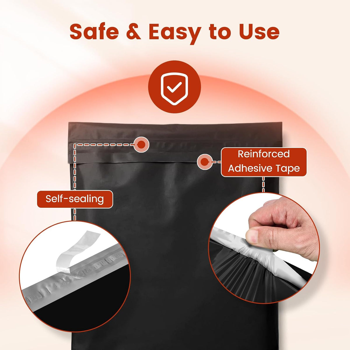 Poly Mailers 19x24 250PC Large Shipping Bags for Business Black
