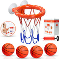 Bath Toys - Bathtub Basketball Hoop for Toddlers Kids with 4 Mold-Free Balls & Strong Suction Cup Basketball Hoop |
