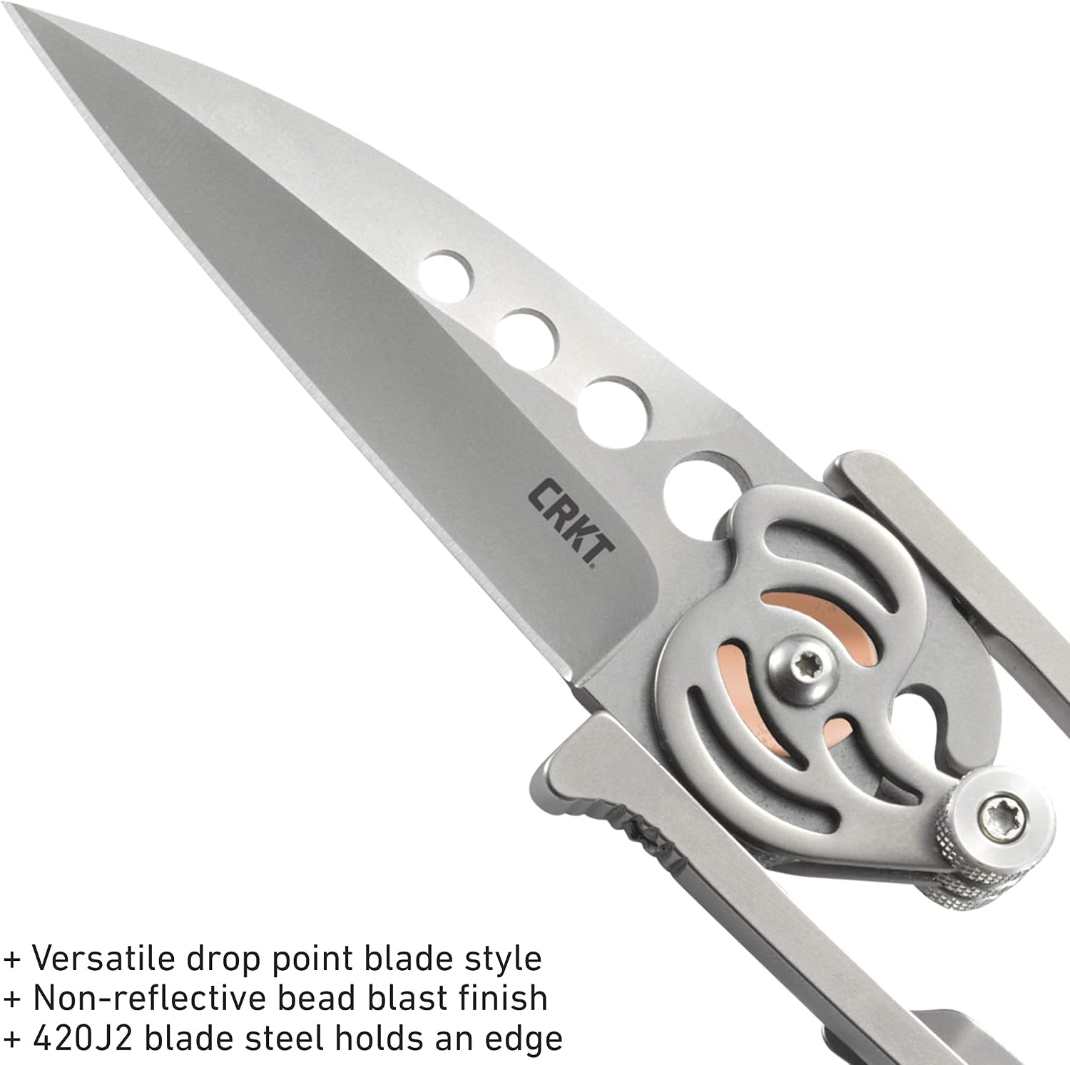 Snap Lock Everyday Carry EDC Pocket Folding Knife with Snap Lock: Stainless Steel Plain Edge Blade, Stainless Steel