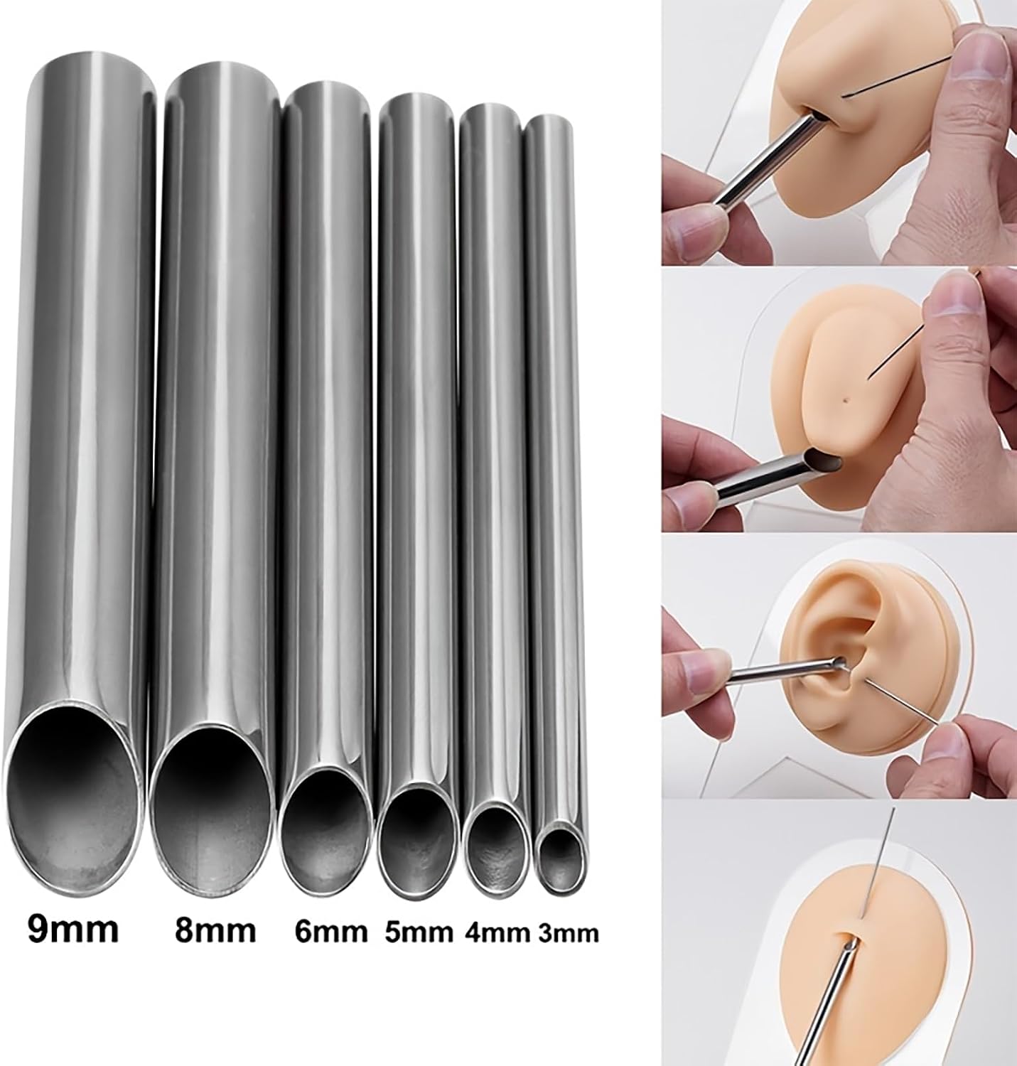 361L Surgical Steel Piercing Receiver Piercing Needle Receiving Tube Body Jewelry Holding Tattoo Supplies
