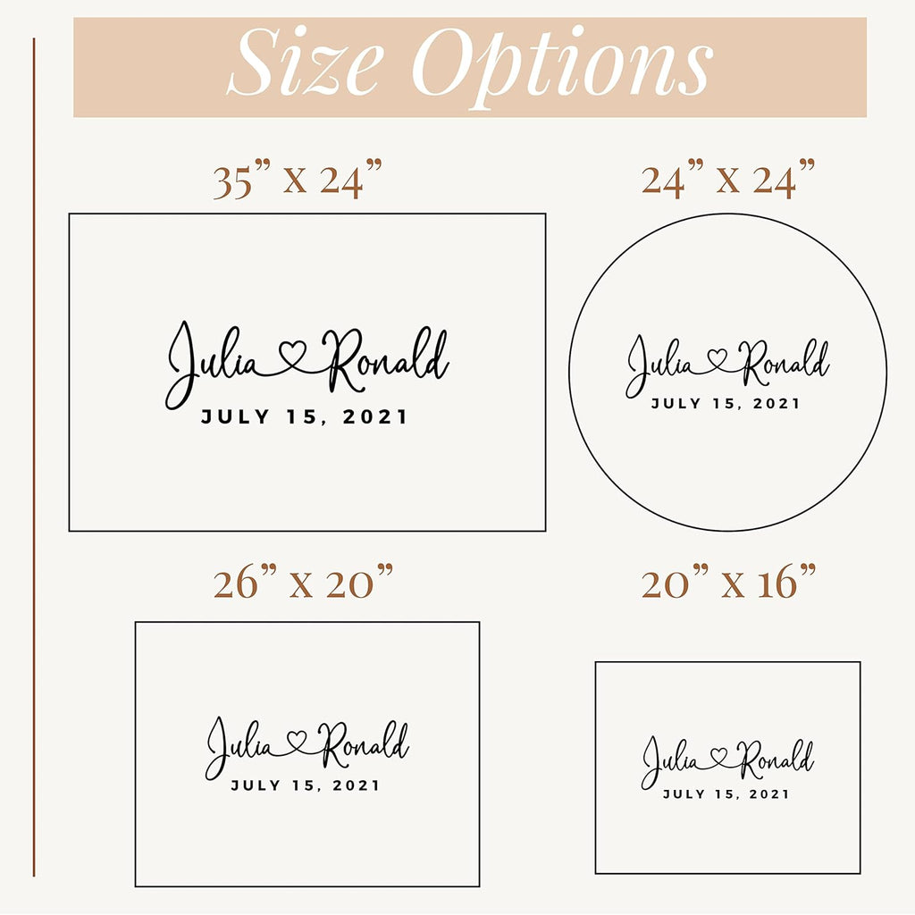 Personalized Wedding Guest Book Alternative with Couple's Names & Date, 5 Colors, 4 Sizes, Rustic Wedding