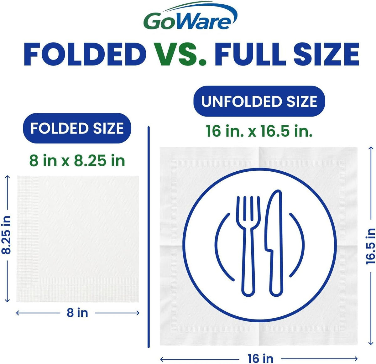 Bulk Large Paper Napkins Everyday Use, Disposable, Lunch/Dinner Size