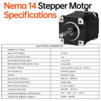 Nema 14 Stepper Motor 35x44mm 28Ncm (39.65oz·in) 1.2A 2.9Ω Bipolar