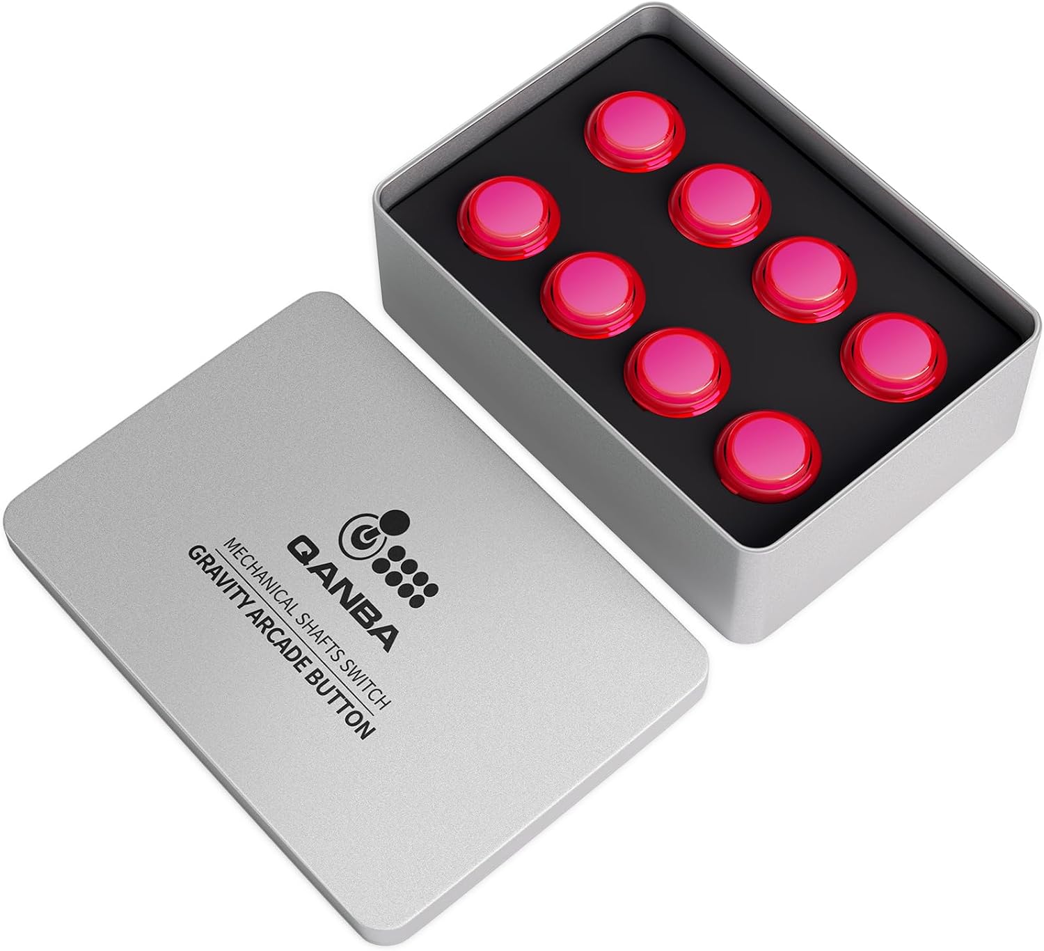 Gravity KS Mechanical Arcade Buttons 30mm Snap-in Mechanical Pushbutton (Boxed (Clear Pink D12(8 pcs))
