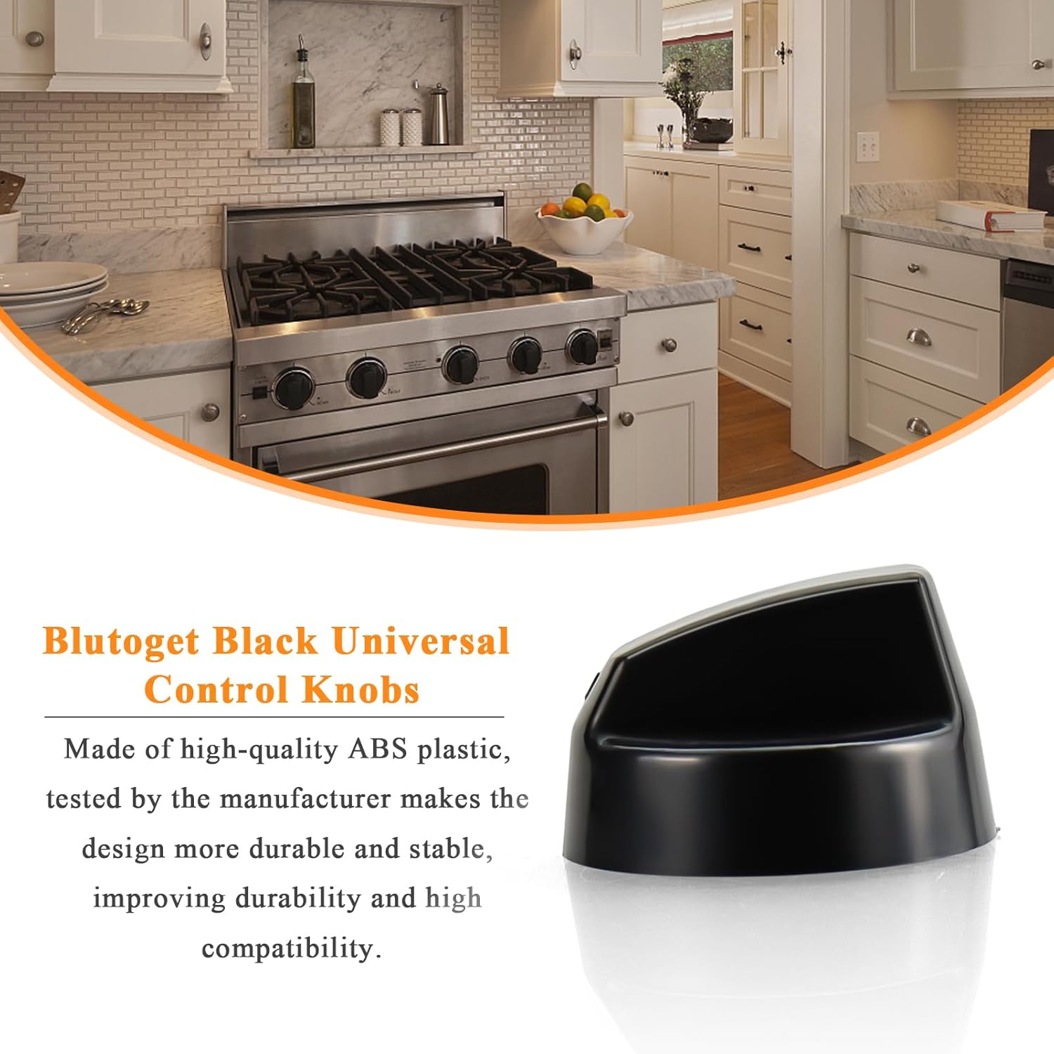 4 Pack Black Universal Control Knobs with 12 Adapters - Compatible for Oven Stove Range - Universal Stove Knobs