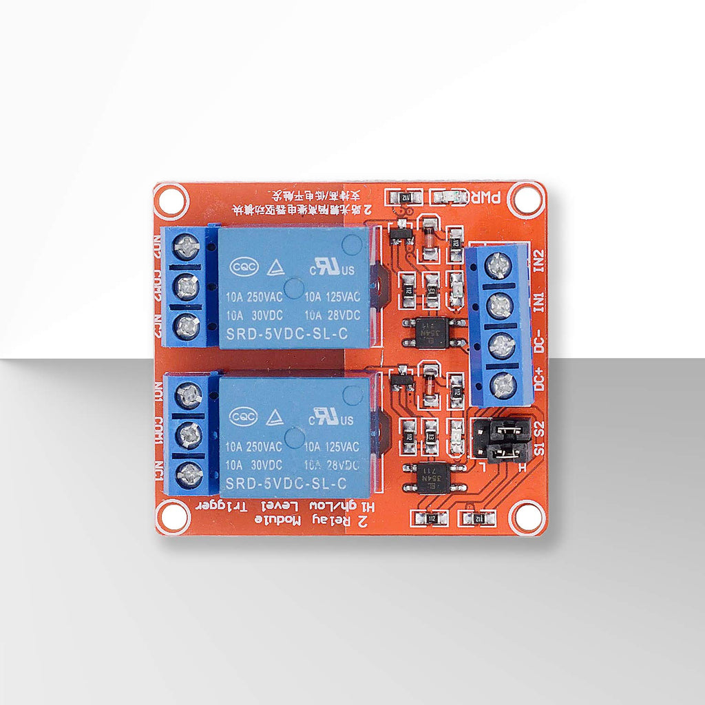 [2-Pack] DC 5V Relay Module 2-Channel Relay Switch with Optocoupler Isolation High/Low Level Trigger