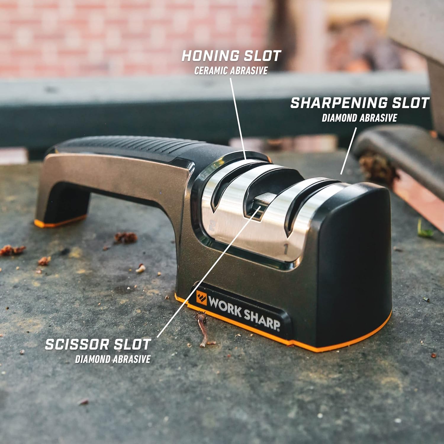 Pull Through Kitchen Knife Sharpener - Compact - Chef, Scissor, Paring, & Serrated Knives