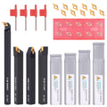 Indexable Lathe Turning Tools 14pcs Kit，1/2'' 12mm Shank