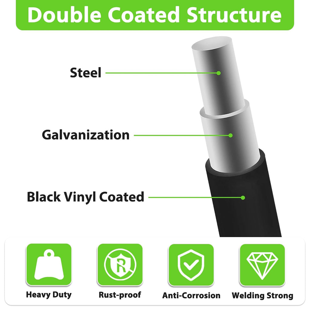 Black PVC Coated Welded Wire Fencing,2"x4" 14 Gauge,48inch H x 100ft L Garden Wire Fence Roll,2/3/4/5/6ft Tall x