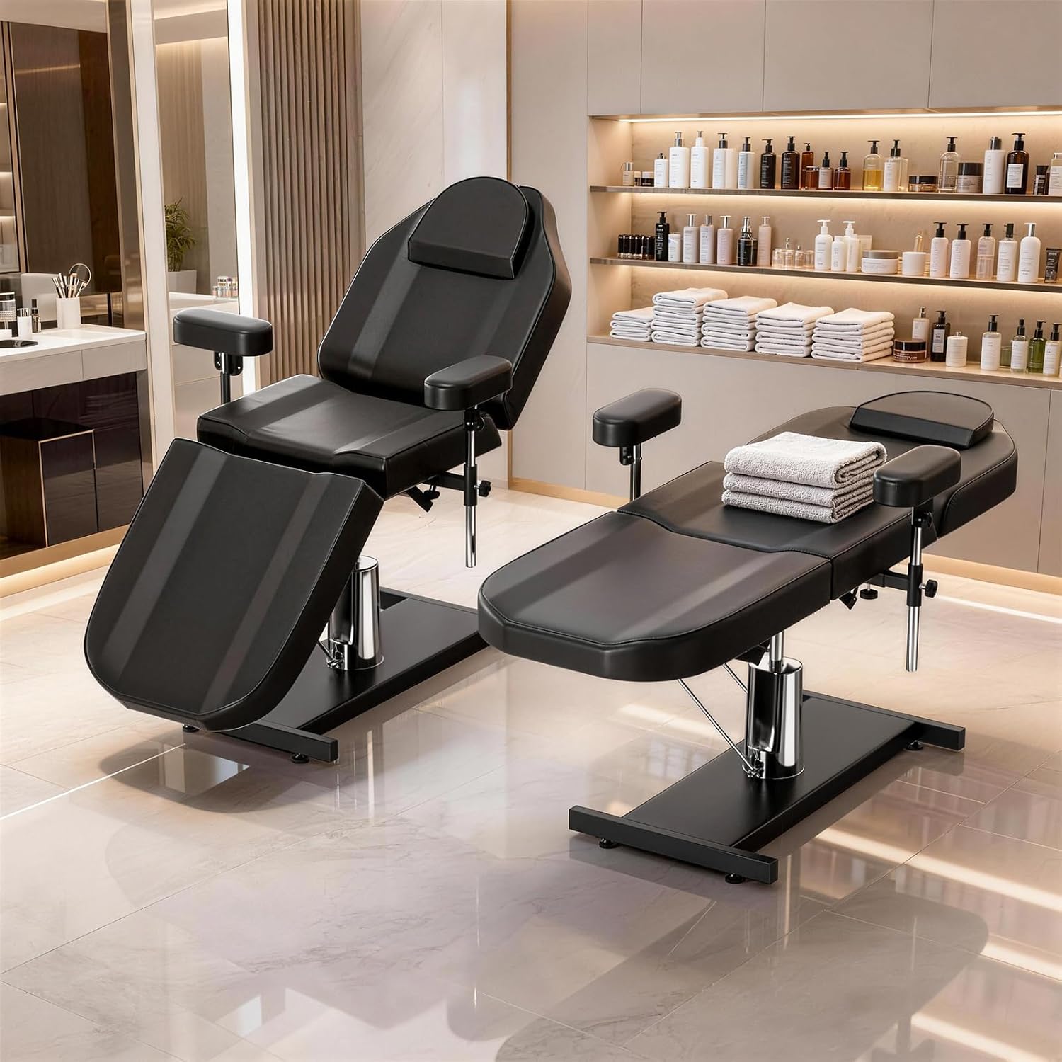 Black Hydraulic Tattoo Chair for Client Spa Bed for Esthetician