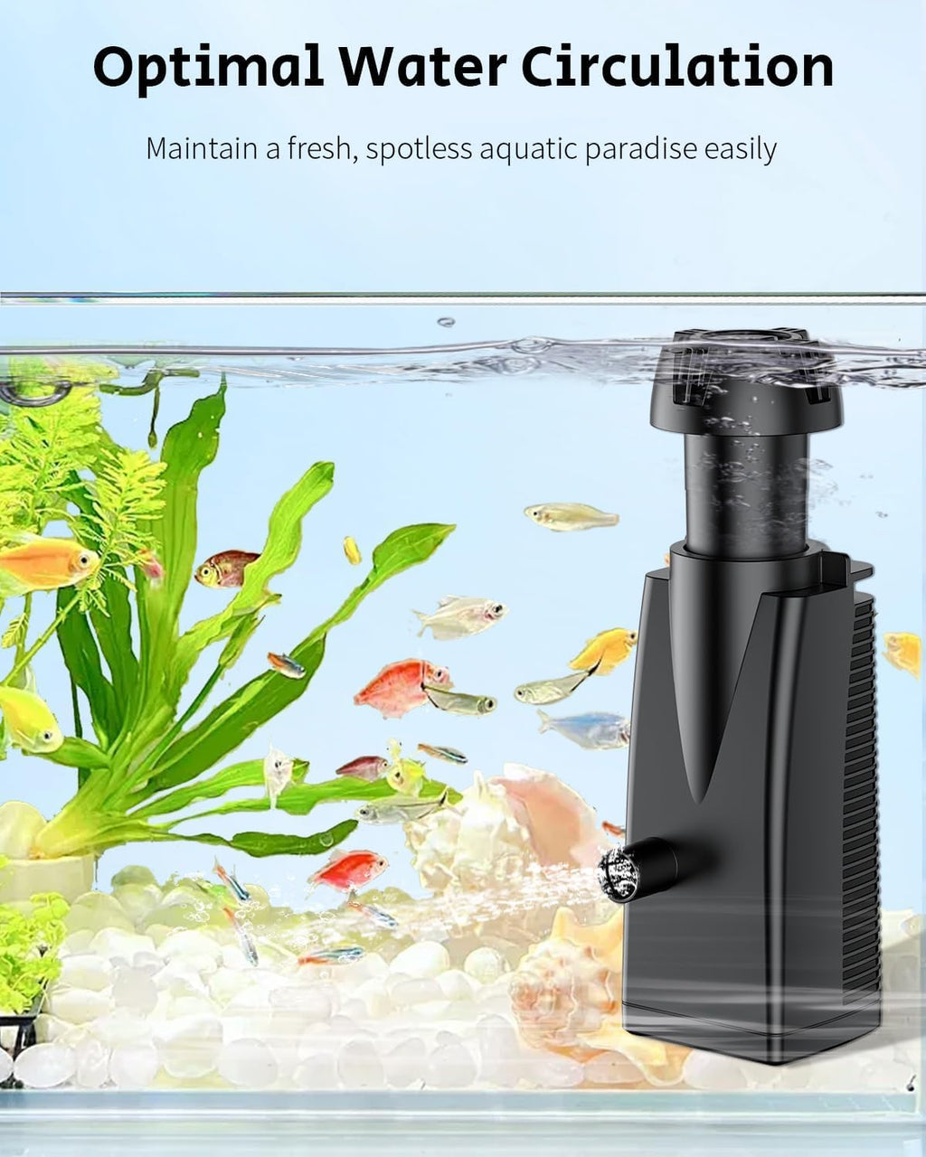 80 GPH 4 W Aquarium Surface Skimmer for Fish Tanks up to 92 Gallons, Aquarium Oil Film Processor, Fish Tank Filter