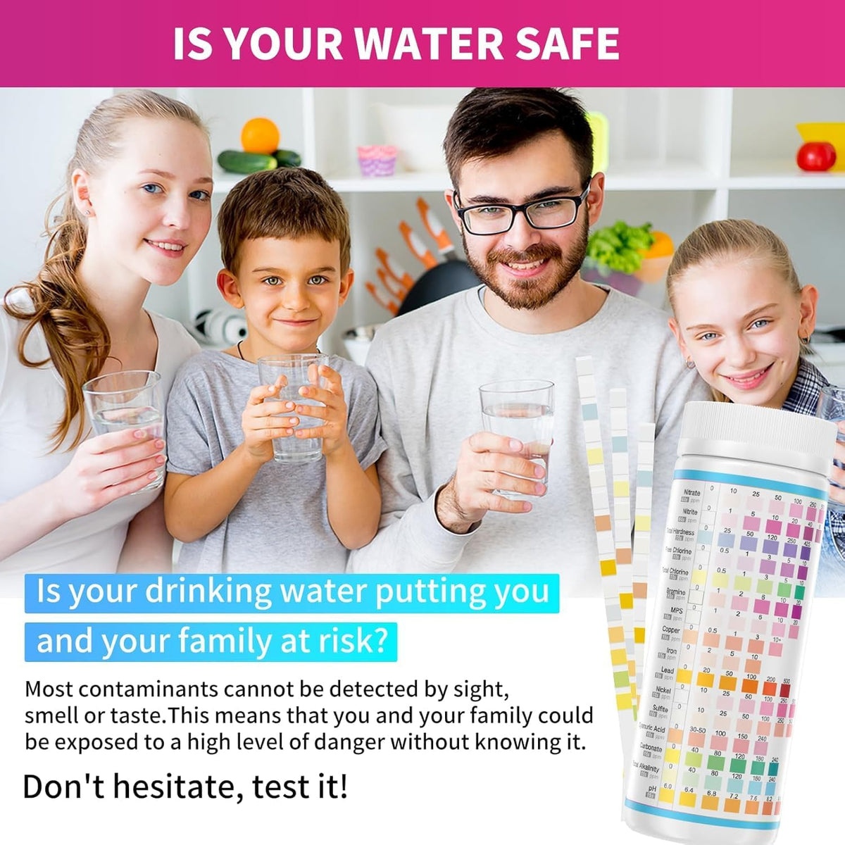 21in1 Water Test Kit, 143 Strips Drinking Water Test Kit, 2 Bacteria Tests