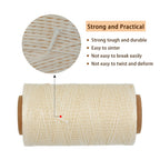 Leather Sewing Waxed Thread for Hand Sewing 284 Yards, Beige