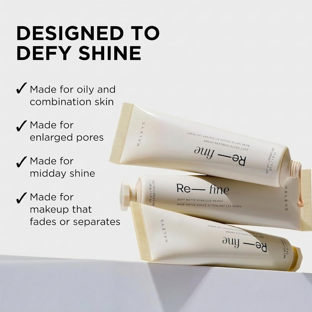 Re-fine Soft Matte Poreless Face Primer, Vitamin C & E, 1 Oz
