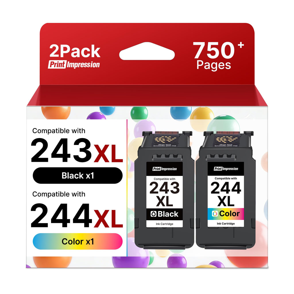 PG-243 CL-244 Ink Replacement for Canon 243 and 244 Ink Cartridges (2-Pack)