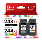 PG-243 CL-244 Ink Replacement for Canon 243 and 244 Ink Cartridges (2-Pack)