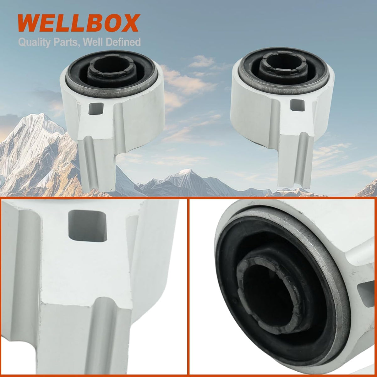 Pair Front Lower Rearward Suspension Control Arm Bushing with Bracket Housing Compatible with Ford Explorer 2011 2012 2013 2014 2015 2016 2017 2018 2019 OE BB5Z3078A, BB5Z3079A, 523-261, K200779